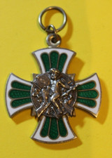 Orden Kreuz Email Schützenverein 990 Silber 3,5cm Deutsches Reich um 1WK grünwei