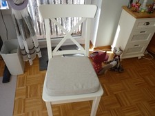 Holzstuhl, Ingolf, IKEA, Weiss, Esszimmerstuhl, wie neu, 3/4 Jahr alt
