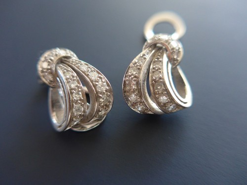 585 weissgold ohrclips - 585, mit