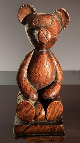 Handgeschnitzter teddybär aus - teddybär,