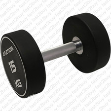 Atletica Polyurethan Rundhantel 1x 15 kg - Schwarz