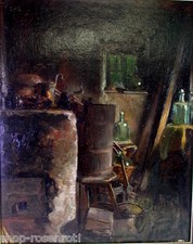 Georg Kau (*1870)  -   tolles Ölgemälde - Die Rumpelkammer