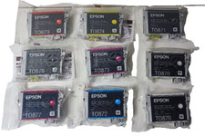 9x Orig Epson T0870 T0871 T0872 T0873 T0877 T0878 T0879 Satz Stylus Photo R1900