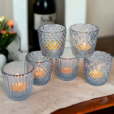 6 Teelicht Halter Glas