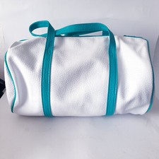 Sporttasche Tasche Kunstleder weiß türkis