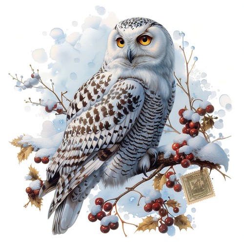 Wandbild schneeeule eule - schneeeule,