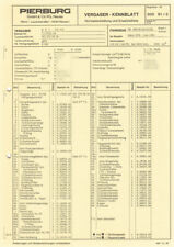 Einstelldaten Datenblatt Ersatzteilliste Solex 4A1 Vergaser Mercedes 250 E17822