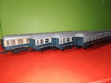 H0 DC 4er  Personenwaggon-Konvolut der DB Farbe grün-beige