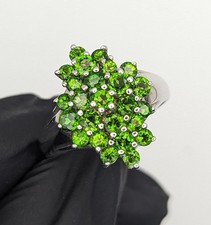 925 Silber Ring mit natürlichen Diopsid Chromdiopsid Grün Schmuck Damen