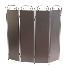 Funkenfänger Hitzeschild A 4 Ante Schmiedeeisen Cm. 110x106 IN Eisen Schwarz