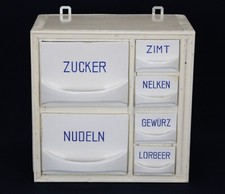 Schüttenregal Keramik Schubladen 6 Schütten Holz Gewürzregal Wandregal