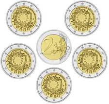BRD 2 EURO 30 JAHRE EUROPAFLAGGE 2015 KOMPLETTSATZ UND EINZELNE zur Auswahl
