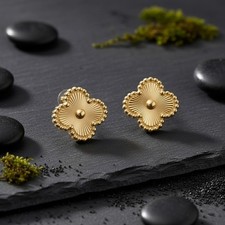 Goldene Blumen Ohrstecker |