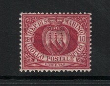 1892-94 SAN MARINO, Sächsischer Katalog # 28, 10 Cent rotbraun, postfrisch**