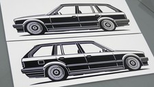BMW E30 tuning Sticker Silhouette BMW E30 Touring Aufkleber Silhouette Schwarz