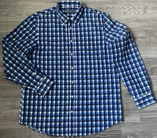 Angelo Litrico C&A Herren Langarm Hemd Blau Weiß Kariert Gr.L/41-42 Neu