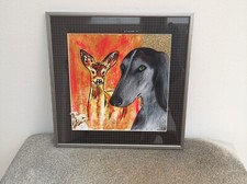 Gemälde Collage Windhund