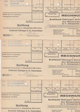 GISPERSLEBEN, 3 x Rechnung 1936, Kraftwerk Thüringen AG