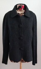 Cocon Fritzsch Schalkragenjacke Walkjacke Schwarz Gr.42 Naturtextilien Neu