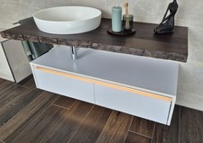 Nolff Unterschrank mit Echtholzkonsole 120cm + Domovari Waschtisch weiß