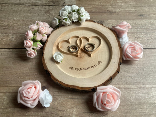 Ringkissen holz hochzeit - ringkissen,