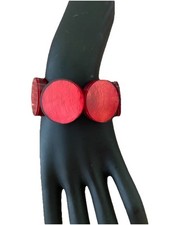 Armband Capiz Muschel Rot  Elastisches Gummiband Handgefertigt Leicht & Bequem