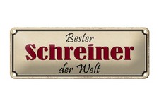 mrdeco Metall Schild 27x10cm bester Schreiner der Welt Arbeit Deko Blechschild