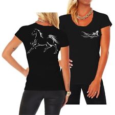 Damen T-Shirt Pferde Motiv