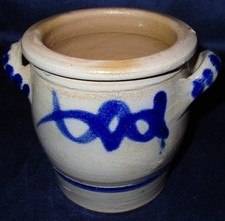 Alter Steingut Schmalztopf Gurkentopf Sauerkrauttopf (ca. 13 x 12 cm)