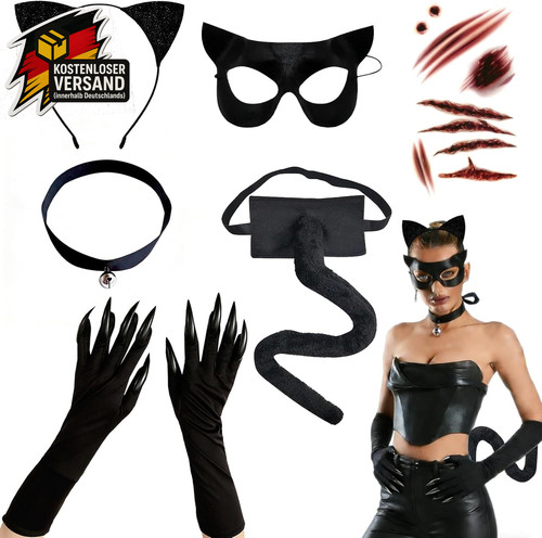 Katzenkostüm damen 6er set - damen,