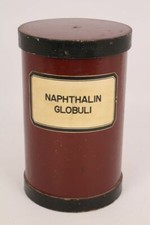 Apotheker Gefäß Dose Deckeldose Pappe Karton Naphthalin Globuli Aufbewahrung 