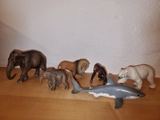 6x Schleich Zoo Tier Elefant Löwe Gorilla Elefantenbaby Eisbär Hai