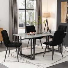 4er Set Esszimmerstühle Wohnzimmerstuhl Samt Küchenstuhl Design Lounge Stuhl