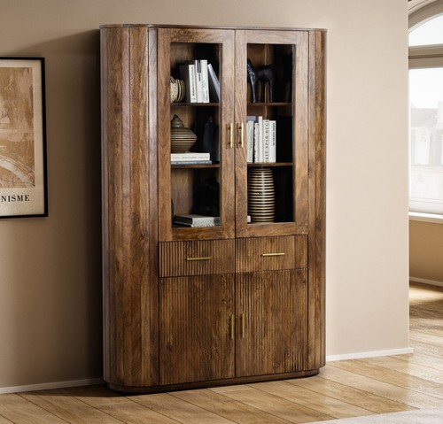 Vitrine 125x186cm massivholz - 125x186cm,