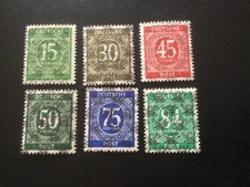 Briefmarken Bi-Zone-Amerik.Zone-Mi 58,63,65 bis 68II postfrisch Posthorn Aufdr.