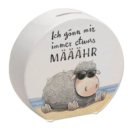 Schaf spardose mit spruch - mit, ich