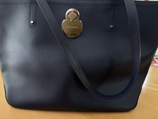 Longchamp Tasche Shopper Ledertasche Blau Silber