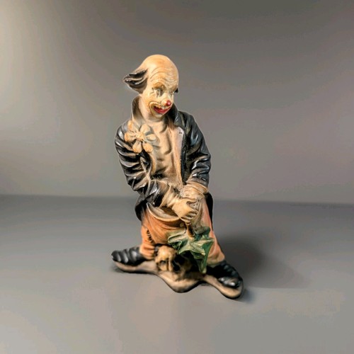 Figur traurige clown mit hund - traurige,