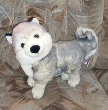 Kuschelweich Karstadt Kuscheltier Vintage Hund Husky TOP! 36 cm