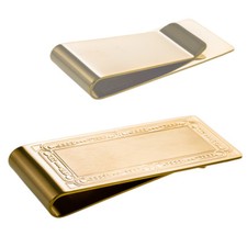 GELDKLAMMER EDELSTAHL MONEY CLIP GOLDFARBEN HOCHGLANZPOLIERT EDLES DESIGN