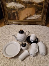 Freiberger Porzellan Kaffeeservice Kobaltblau mit Gold Dekor