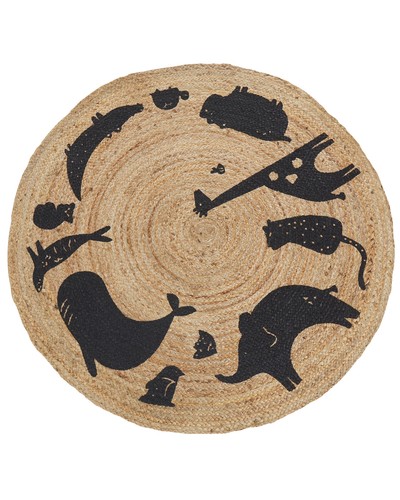 Kinderteppich aus jute beige - aus,