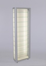 schmale Wandvitrine Glas beleuchtet Vitrine Wand stehend & Schloss 20 cm tief