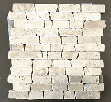 1x Matte 30,5x30,5 cm ✰ Naturstein ✰ Travertin Mosaik ✰ auf Gitter zuschneidbar