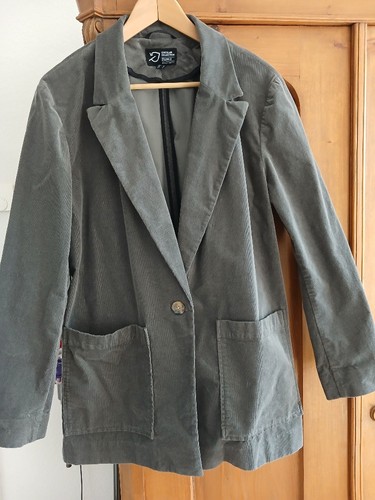 Damenblazer grau cord - 46,
