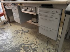 KaVo EWL Doppeltisch Arbeitstisch Labortisch mit Absaugung ohne Absaugmaul grau