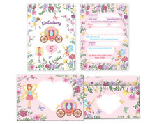 Einladungskarten + Umschläge zum 5. Kindergeburtstag Feen fünfte Geburtstag