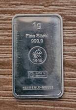 1g Silberbarren Heimerle & Meule 999,9