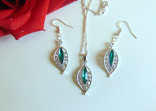 925 Silber Schmuck Set Glitzer