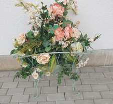 Korb Blumenkorb Metallkorb Vintage Garten Deko Übertopf Blumentopf